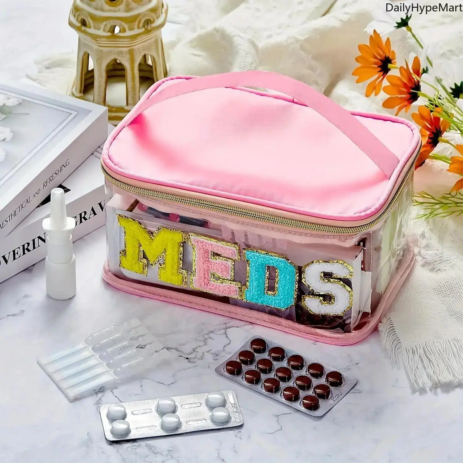 Solid Transparent PVC Pouch - Portable Storage Bags with Secure Pocket, Resealable Closure for Romantic Engagement, Anniversary Makeup & Toiletries (Funky Fashion Accessory)