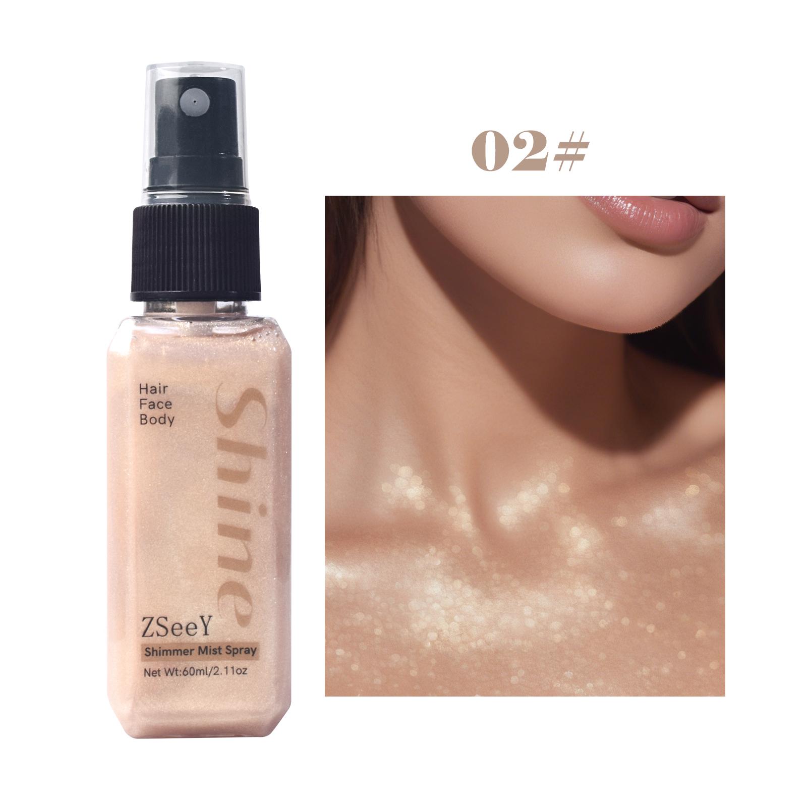 2000 plus bough ZSeeY Shimmer Mist Spray Multi Purpose Shimmer Spray for Face Body Hair Collarbone Diamond Glow Finish Lightweight Long Lasting Easy Makeup Eyeshadow Matte Monochrome Silky Cosmetic Blend Powder shaped lipstick flawless sample women