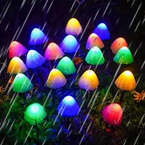Solar Garden Lights Mushroom Shape Cute Waterproof Pathway Lights for Yard Garden Party Wedding Holiday Decoration Outdoor Lighting