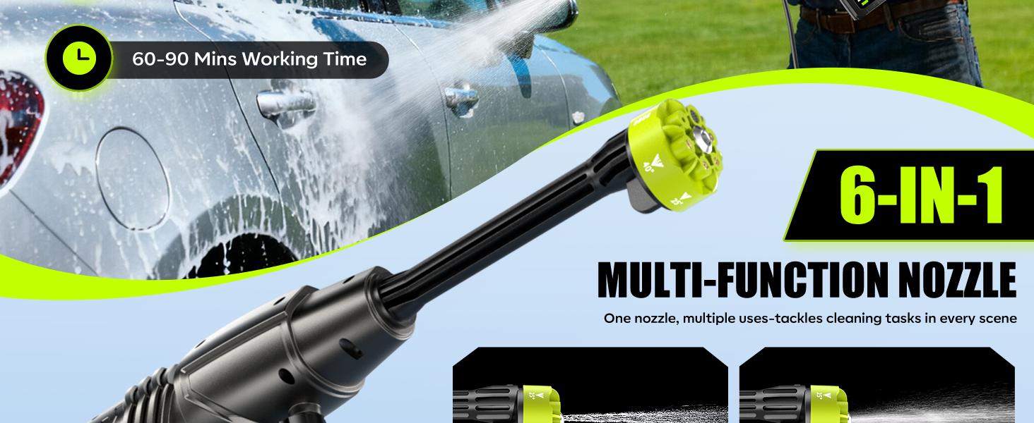 Cordless Pressure Washer and Single Port Charger Base, Bottle Portable Washer for Car,Home Cleaning & Garden Watering