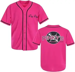 Men's Craig Jones Pinky's Record Movie Day Next Friday Baseball Jerseys 90s 00s Hip Hop Stitched Pink Color streetwear