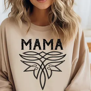 Boot Stitching MAMA  Graphic T-Shirt, Crewneck, Crop or Tank Casual Clothing Comfort Fit