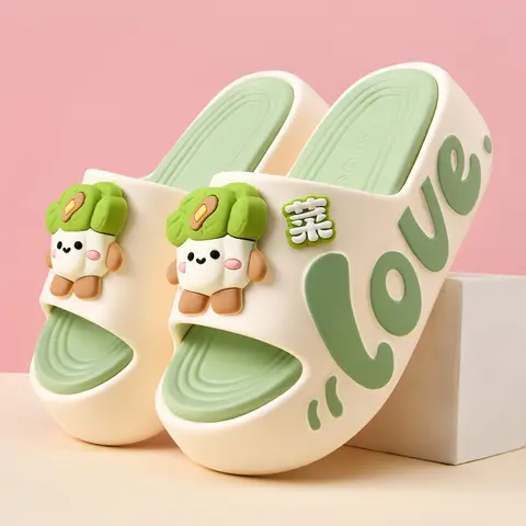 Women's Cartoon Print EVA Non-Slip, Flip Flop Slipper, Lightweight Breathable Anti-Slip Indoor and Outdoor Sandals, Casual Home Beach Shoes, Fun Slippers, Size 35-40