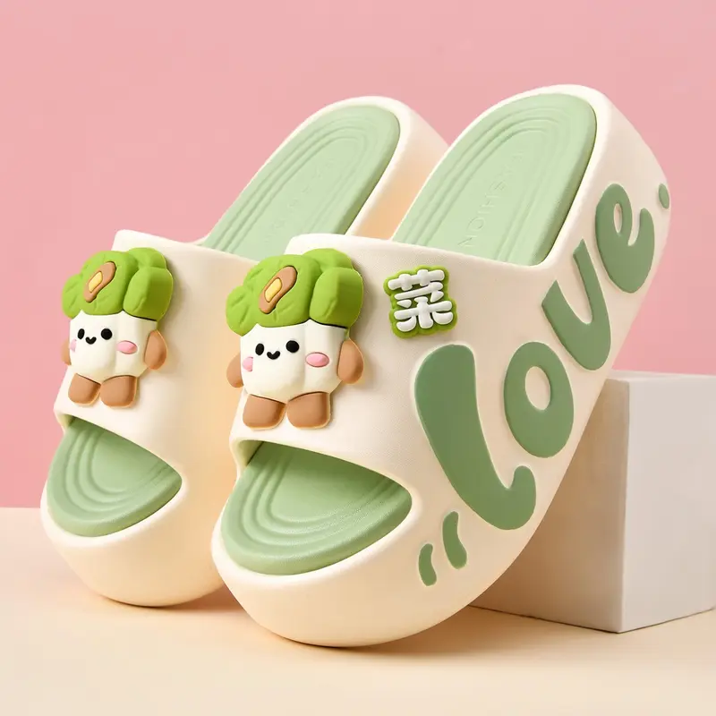 Women's Cartoon Print EVA Non-Slip, Flip Flop Slipper, Lightweight Breathable Anti-Slip Indoor and Outdoor Sandals, Casual Home Beach Shoes, Fun Slippers, Size 35-40