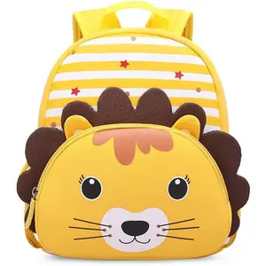 X-CBP47   Preschool Backpack Toddler Neoprene Animal Schoolbag Lunch backpack for Kids Boys Girls(Cute Lion)