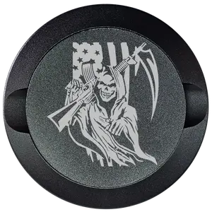 Reaper with Gun and Flag-My Tyn Co. Custom Aluminum ZYN Tyns for ZYN Pouches Waterproof and Airtight, 2 Compartments!