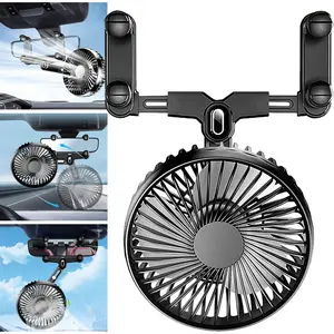 Portable Cooling Air Fan for Car, 360 Degree Rotatable Car Fans for Rear View Mirror, Universal fits for SUV, RV, Vehicles, Boat - USB Powered