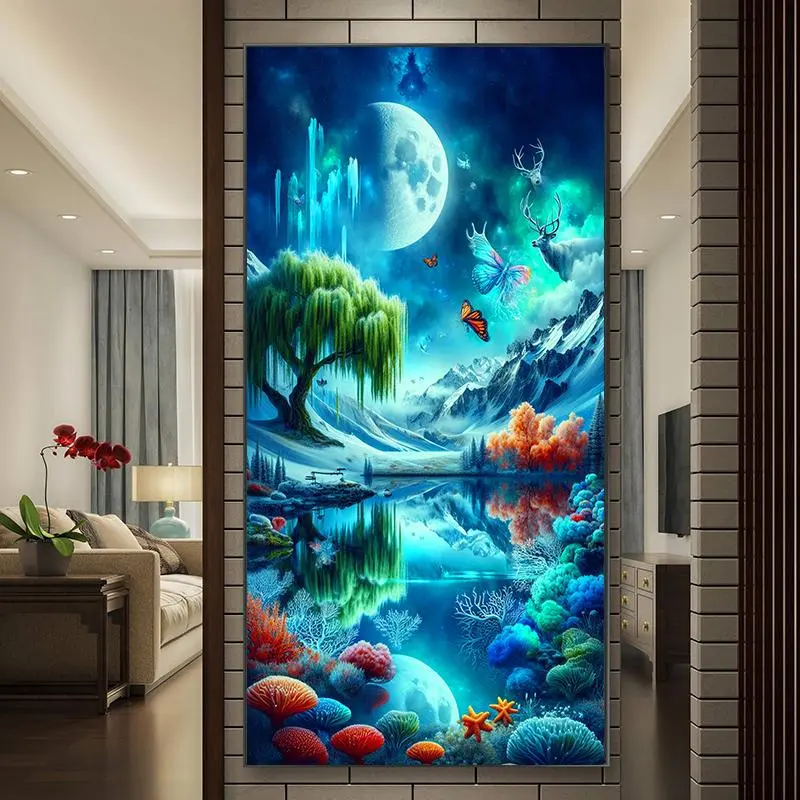 DIY Diamond Art Painting Kit, 5D Diamond Art Painting by Numbers Kit, Wall Art Decor for Home Living Room Bedroom