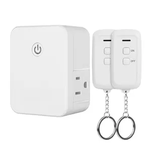 2 Side Outlets Remote Control Outlet with 2 Remotes, No Interference  Remote Outlet Light  with 2 Outlets, 15A/1875W, 100ft RF Range, Programmable