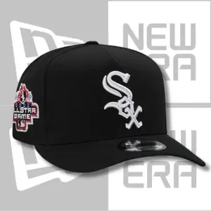 New Era Chicago White Sox Black Snapback Hat – Premium Curved Brim Baseball Cap Featuring White Sox Sox Embroidered Logo and 2003 All-Star Game Side Patch