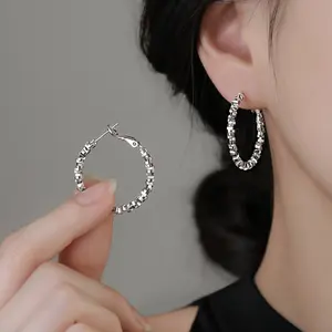 s999 Pure Silver Ear Cuffs for Women, New Style, Small and Unique, Light Luxury  with a High-end Feel, Plain Ring Jewelry, Ins-style, Cool and Minimalist Ear Drops earring