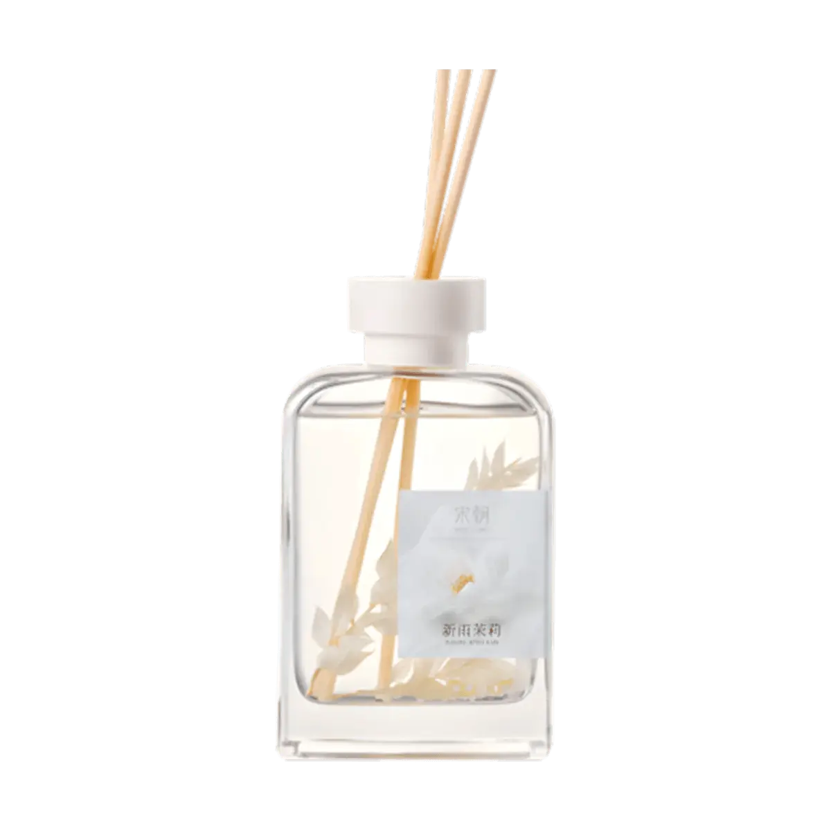 SONG CHAO 500ml Glass Bottle Reed Diffuser, Natural Rain Jasmine Aroma, Long-Lasting Nature-Infused Home Fragrance Decor for Bedroom Indoor