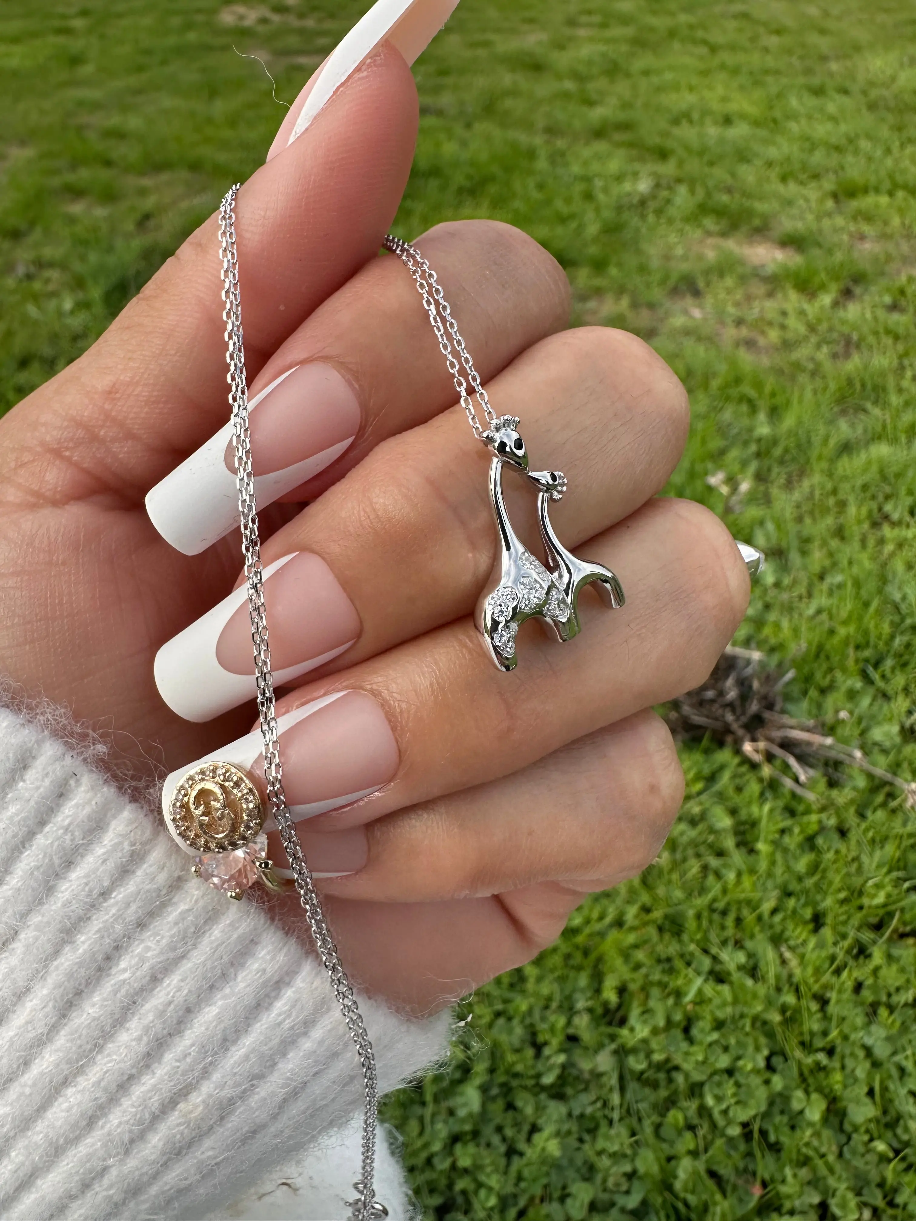 Sterling Silver Dainty Giraffe Necklace