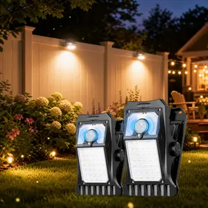 FableGlow Solar Fence Lights Outdoor Waterproof - Clip On Motion Sensor Lights for Deck Railing Patio、Backyard Party、Camping、Wilderness survival