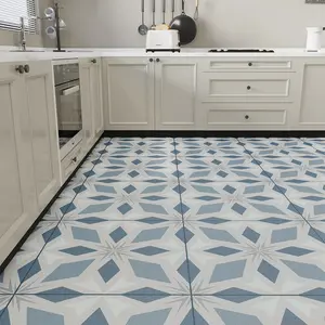 Jeedeson 120″ x 24″ Blue Waterproof Vinyl Flooring Roll Low VOC and Scratch Resistant