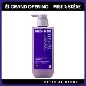 Perfect Magic Straight Shampoo (17.92 fl oz / 530ml) | Mise En Scène | Anti-Frizz Korean Shampoo, Heat Protection, Straight & Glossy Hair