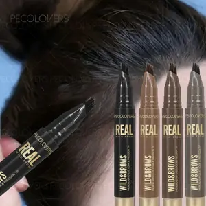 Dual-Tip Brow Pencil with Multi-Bristle Brush Tips - Waterproof & Smudge-Proof Formula, 3D Fluff Technology for Instant Volume, Defined Brows & Hairline Filling, All-Day Wear, Volumizing Eyebrow Enhancer - Multi-Color Options Black, Brown, Eyebrow Pencils