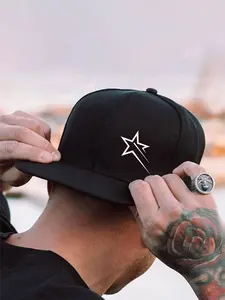 Fashion Star Print Hip Hop Hat, Adjustable Streetwear Baseball Cap, Premium Snapback, Loose-Fit Sports Hat for Daily Wear and Gifts, All Seasons