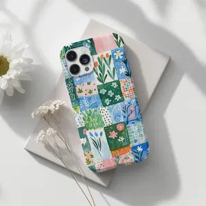Patchwork Quilt Tile Grandma Chic Aesthetic Floral Boho Cute Spring Trendy Phone Case,phone Case Suitable for Iphone 11/12/13/14/15/16/17 Pro Promax Plus Air