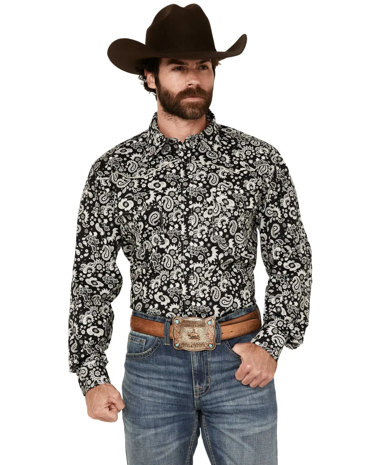 Men's Cowboy Hardware Men'S Paisley Print Long Sleeve Snap Western Shirt - 125572-010