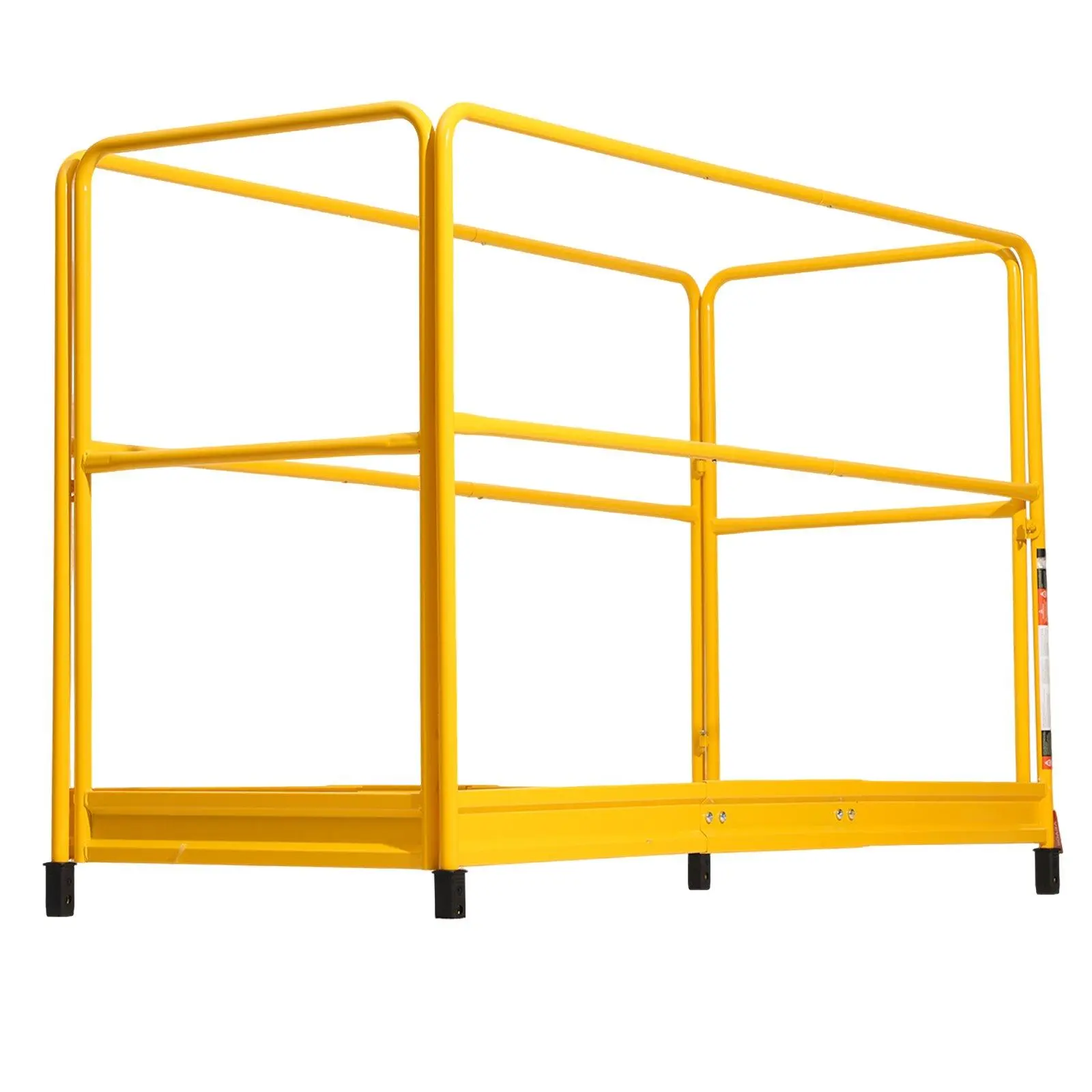 【SummerFinds】VEVOR Metal 6ft Scaffolding Safety Guard Rail System, 2 Flexible Folding Doors, 3-Step Quick Installation, 44.5'' Railing Height, 55.4 lbs for Baker-Style Scaffolding, Yellow, Galvanized Steel, Ensures Safety And Stability