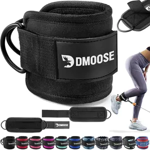 DMoose Fitness Ankle Straps for Cable Machines - One Size Fit with Premium Padding, Glute Kickback Ankle Strap for Women & Men, Cable Attachments for Gym, Booty Workouts, Leg Extension & Hip Abductors