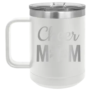 Mom Cheer2 15 oz Mug | White