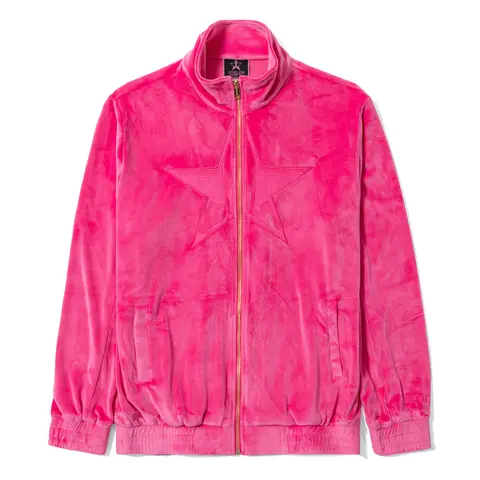 Jeffree Star Cosmetics Velour Zip Up Jacket - Monochromatic Embroidered Logo Design & Unisex Slim Fit