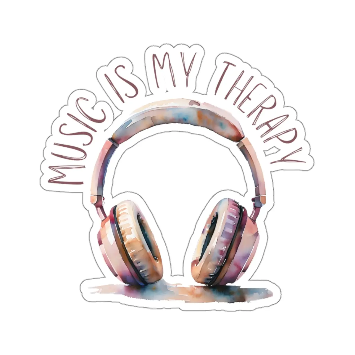 Music Sticker, Music Is My Therapy,  Vinyl Stickers for Music Lovers, Laptop Decals, Gift for Musicians, multiple sizes