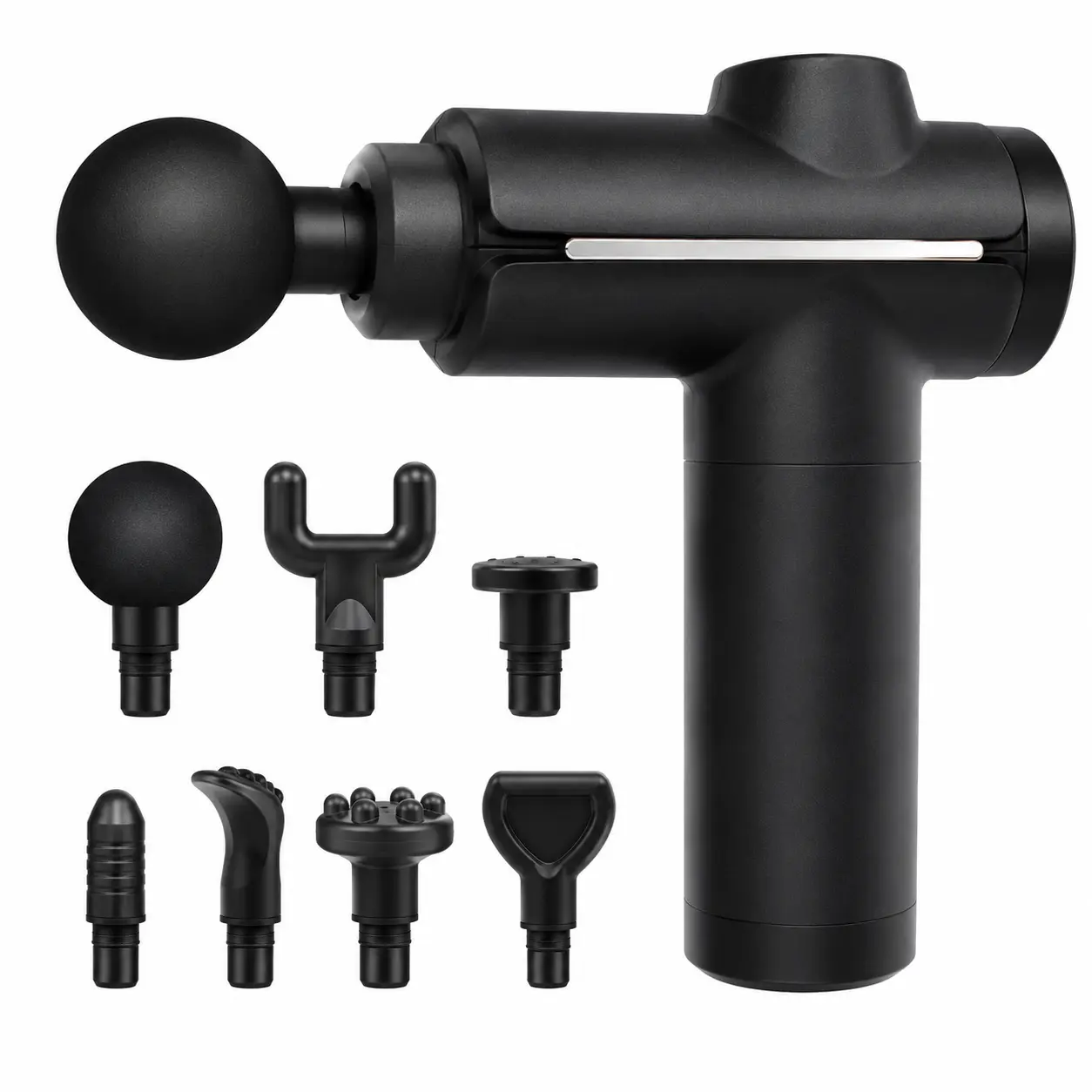 32 Speed Portable Massage Gun with 8 Interchangeable Heads, Quiet Brushless Motor, Rechargeable, Cordless, for Home, Gym and Travel