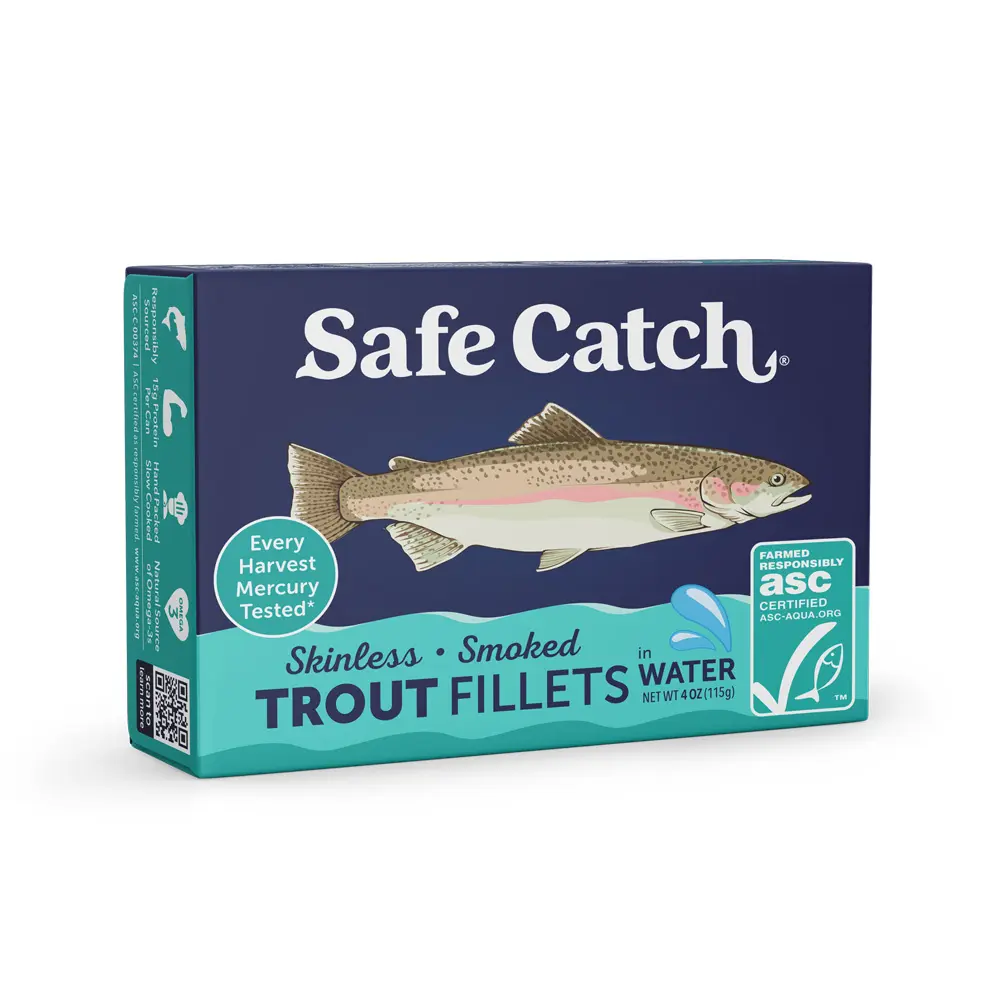 Safe Catch Smoked Rainbow Trout Fillets, Skinless and Boneless Canned Fish, Mercury Tested