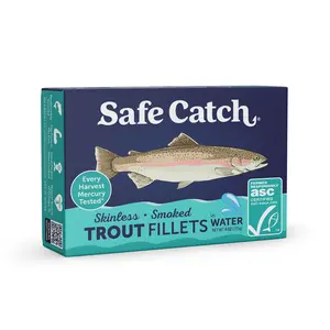 Safe Catch Smoked Rainbow Trout Fillets, Skinless and Boneless Canned Fish, Mercury Tested