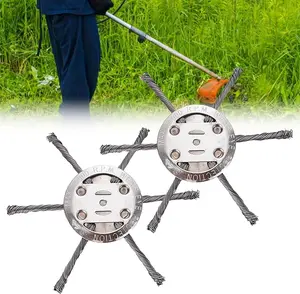 [buy 1 get1]Steel Wire Grass Trimmer Head, 6 Inches Universal Steel Wire Weed Trimmer Head Universal Steel Wire Trimmer Head Replacement-Heavy-Duty Weed Brush Cutter Attachment for Electric & Cordless String Trimmers
