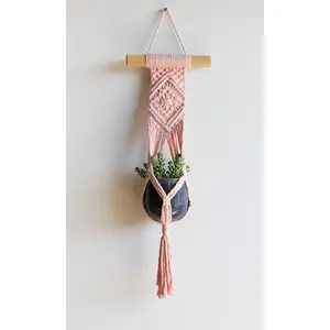 Macrame Plant Hanger - Andrea - Pink