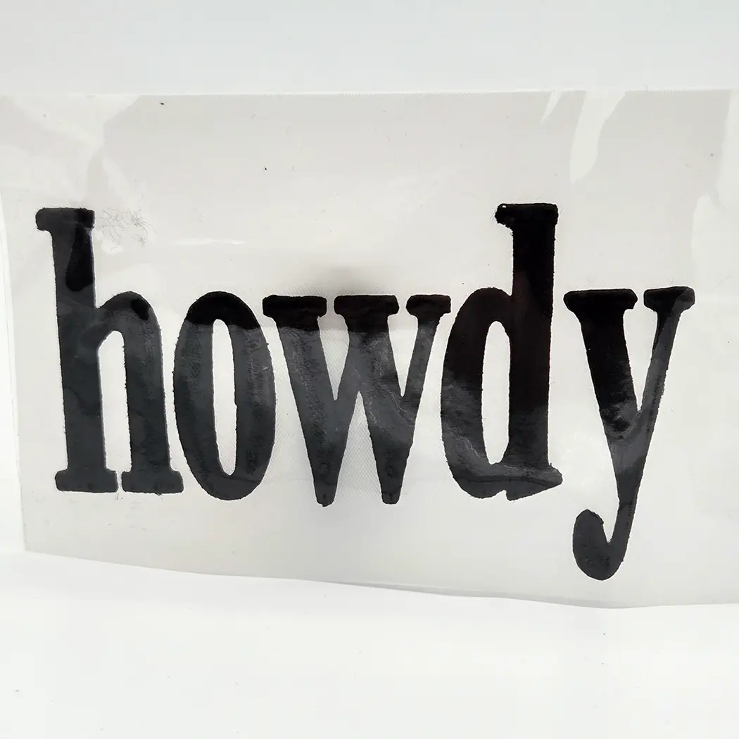 Howdy BLACK PUFF Embroidered HAT/POCKET Patch