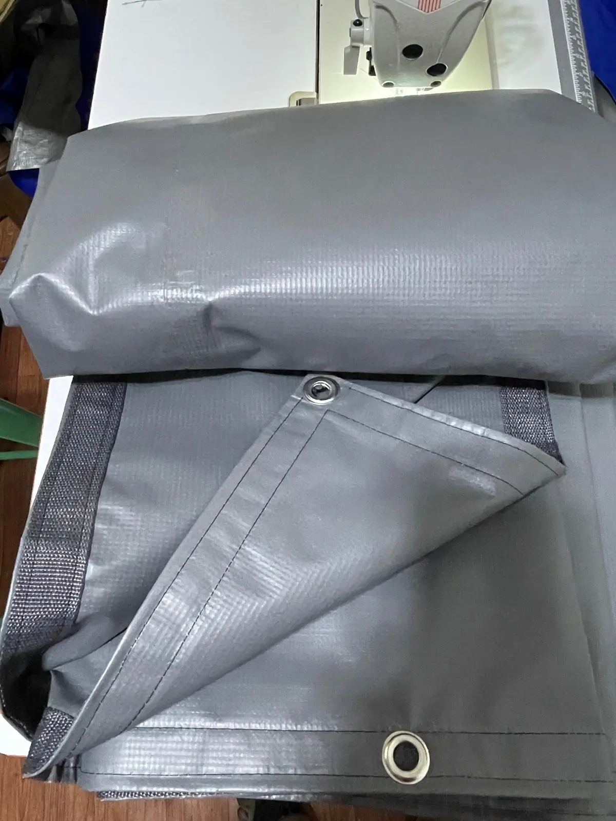 14 oz Heavy Duty PVC Waterproof Gray Tarp with Grommets for Truck, Trailer, Boat, Equipment & Outdoor Cove