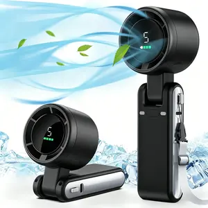 Portable Handheld Turbo Fan, 5 Gear Wind,4000mAh Battery Operated, Up to 10 Working Hours, 3 IN 1 Hand Fan Rechargeable with Air Turbo Tech Cooling Fan for Outdoor Activities, Travel, Working fathersdaygift