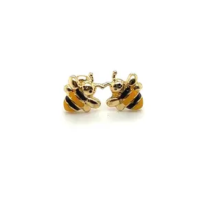 Abelhinha Resinada Earrings in 18K Gold