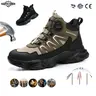SAFETREK Men's Anti-slip & Anti-puncture Work Safety Shoes Sporty Industrial Construction Hiking Outdoor Footwear Closed Worker Breathable Khaki Round Toe