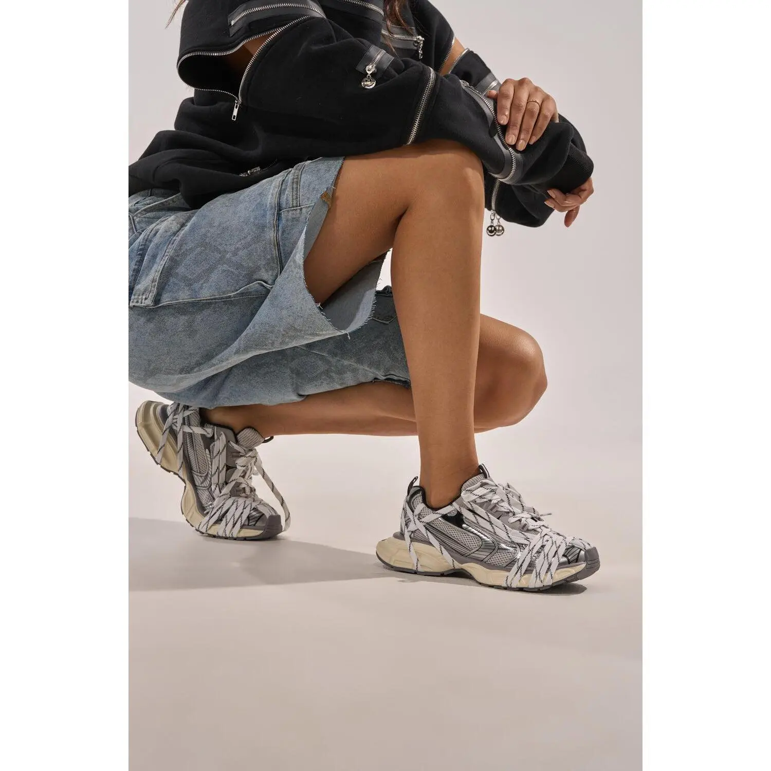 AZALEA WANG SAMURAI GREY MULTI CHUNKY SNEAKER AZALEA WANG SAMURAI GREY MULTI CHUNKY SNEAKER