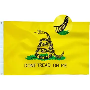 "Don't Tread on Me" Gadsden Flag - 3x5" Outdoor Flag - Libertarian Flag with Vivid Serpentine Graphic with 2 Grommets