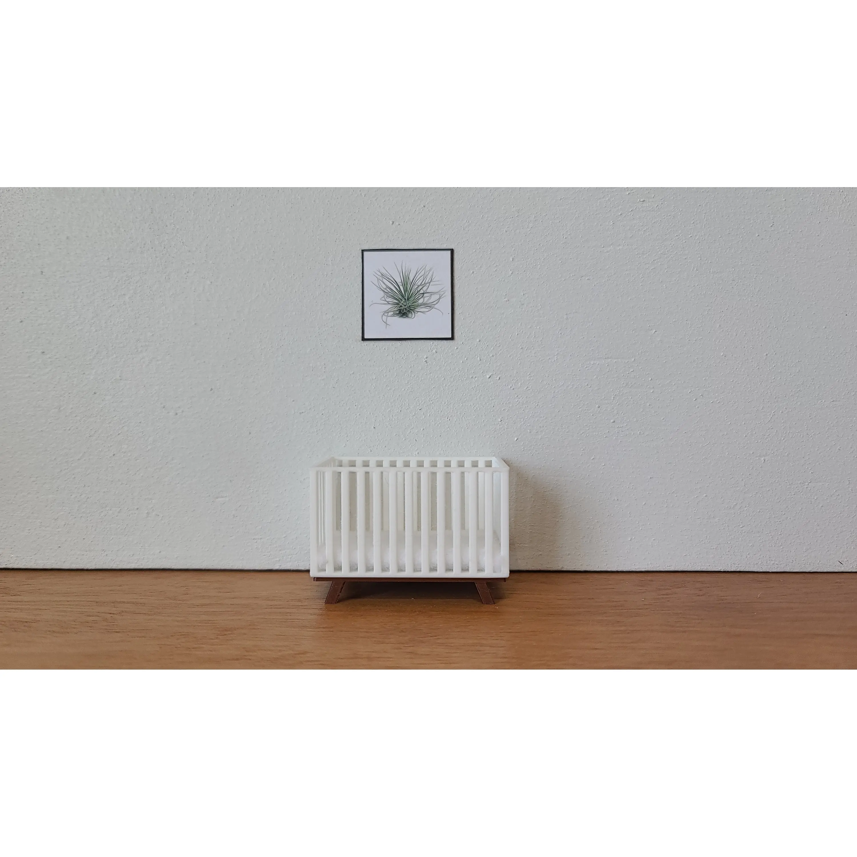 1:24 Scale Baby Crib - Mini Doll Furniture West Elm Bed