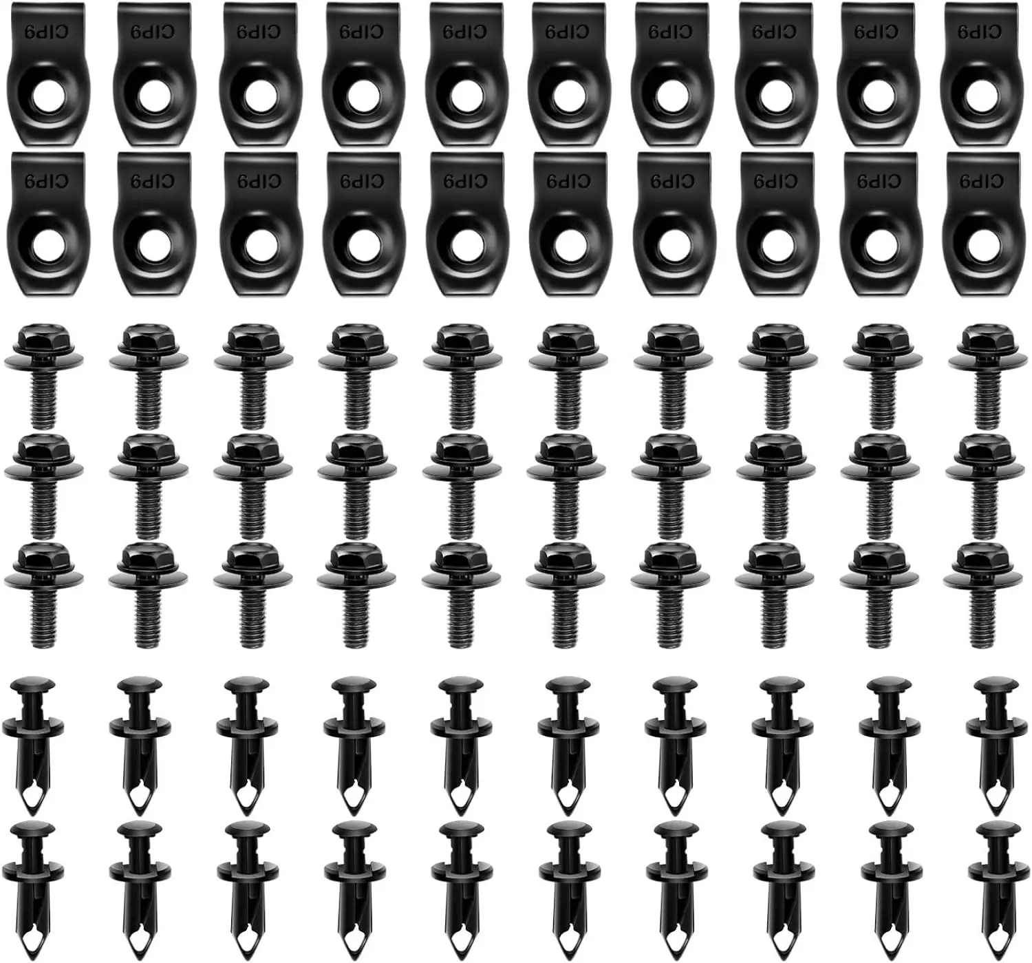 Nilight 70PCS Corrosion-Resistant Black Car Vehicle Push Retainers - Engine Under Cover Splash Shield Guard Body Bolts, Bumper Fender Liner Fastener Rivets for Infiniti G35/G37 Series FX35 FX45 EX35, Nissan 370Z 350Z (Father's Day Gift Option)