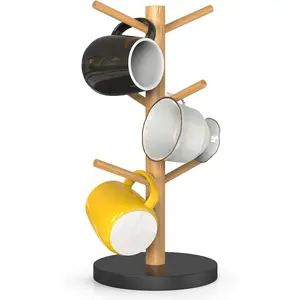 Coffee Mug Holder Tree, Thicker Base Coffee Cup Holder Stand for Counter, Mug Rack with 6 Hooks