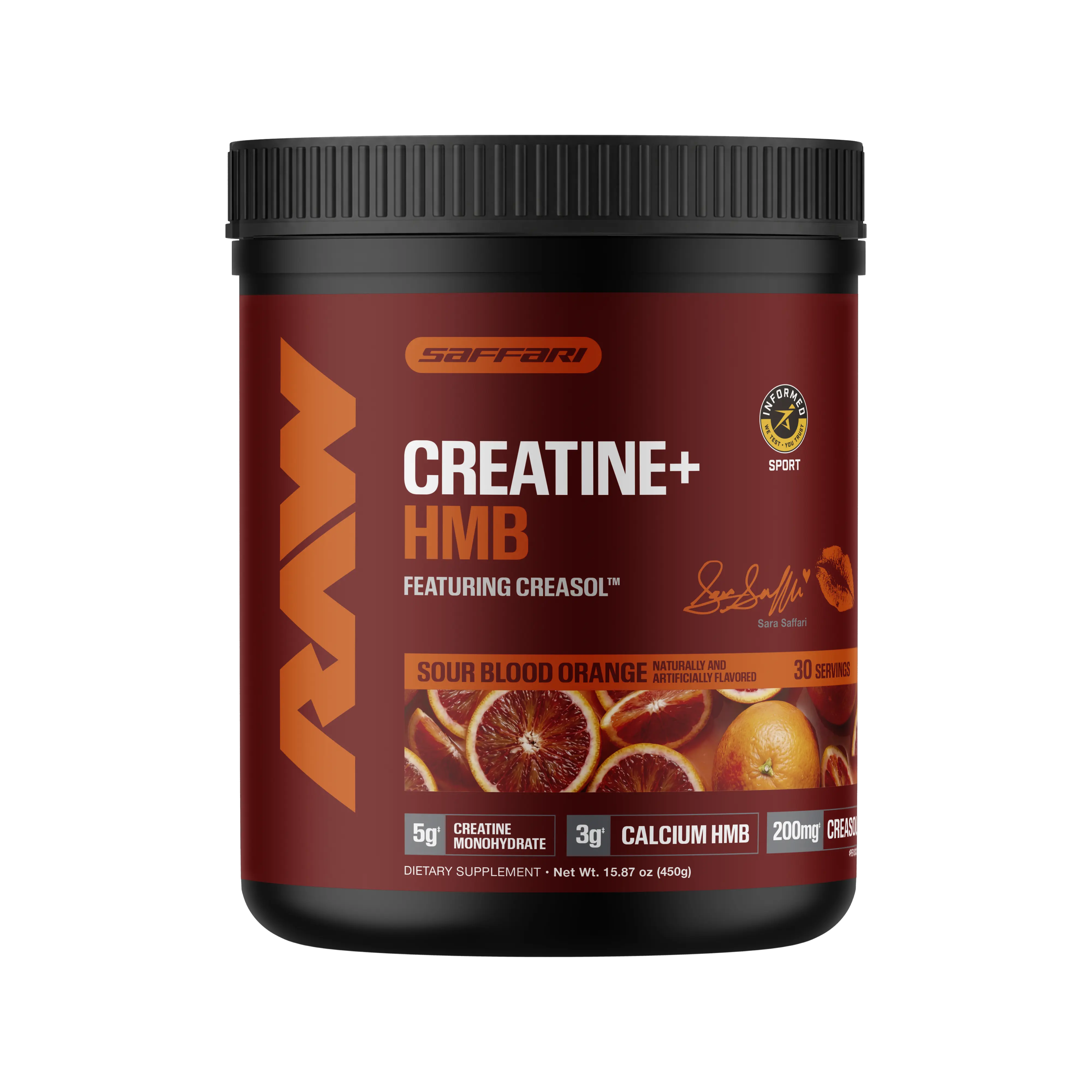 RAW Creatine + HMB Powder – Creatine Monohydrate with Calcium HMB for Strength, Power & Muscle Recovery – Performance & Lean Muscle Support Supplement