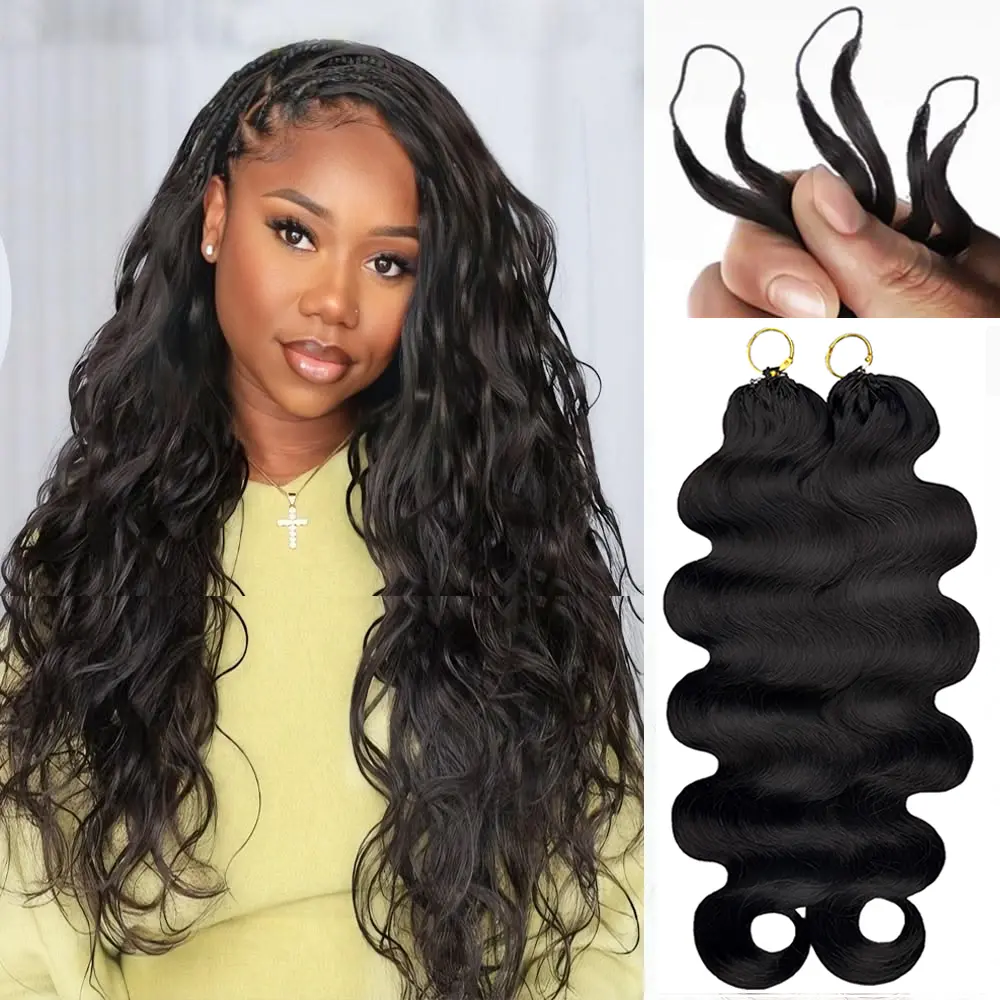 New 2026 Ramiss Body Wave Crochet Human Hair Pre-Separated 50g/Pack Time-Saving, 40 Strands/Pack Mircale Knots Hot braids,4-5 Packs for Full Head Protective Styles Light Weight No Tension Reusable Feather Crochet Extension