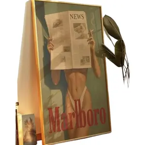 Vintage Cigarette Western Poster Print, Retro Marlboro Wall Art, Classic Western Cowboy Print