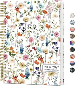 Monthly Planner 2026-2027, Aesthetic 2 Year Months Planner Calendar, 24-Months from January 2026 - December 2027, 26-27 Monthly Calendar Planner, Perfect for School Office Home, 7" X 10" - Wildflowers Taja
