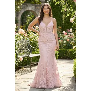 Sleeveless Glitter Mermaid Gala Gown