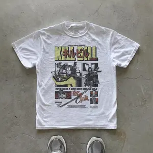 Kill Bill Japanese Graphic T-Shirt, Vintage Graphic Tees Manga Style Revenge Tee, Film Poster Tee, Japan Retro Gamer Cult, Movie Shirt